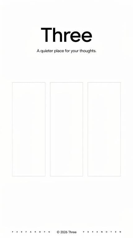 Three — Minimal Monochrome Landing