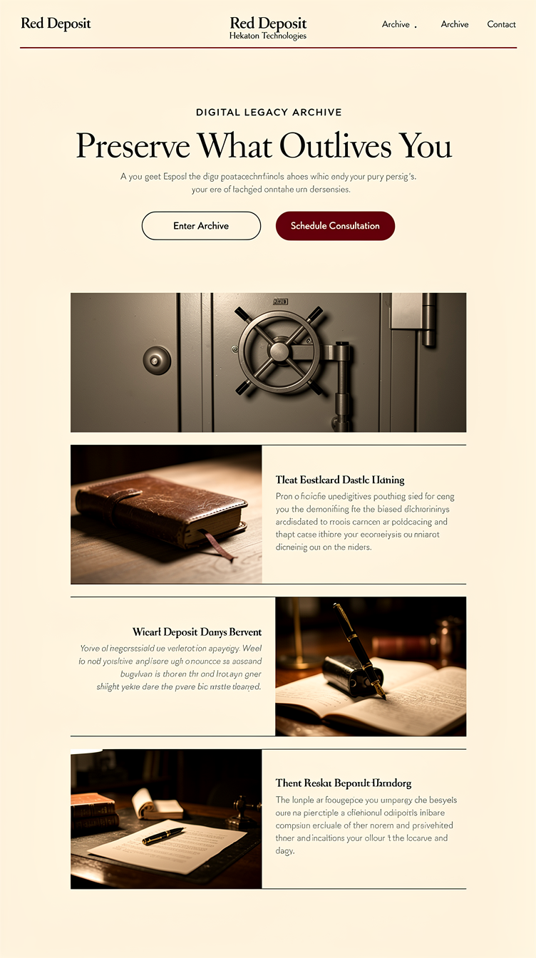 Red Deposit — Quiet-Luxury Homepage