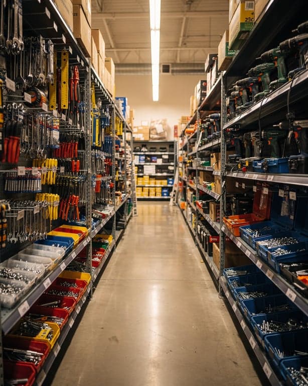 Organized Hardware Store Aisle