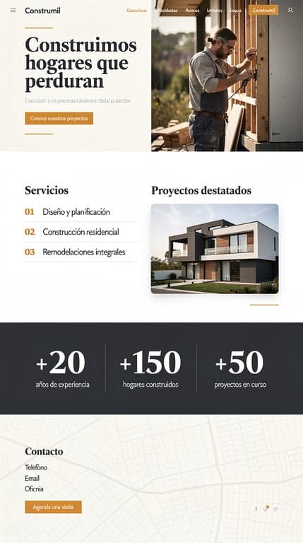 Construmil Editorial Homepage Mockup