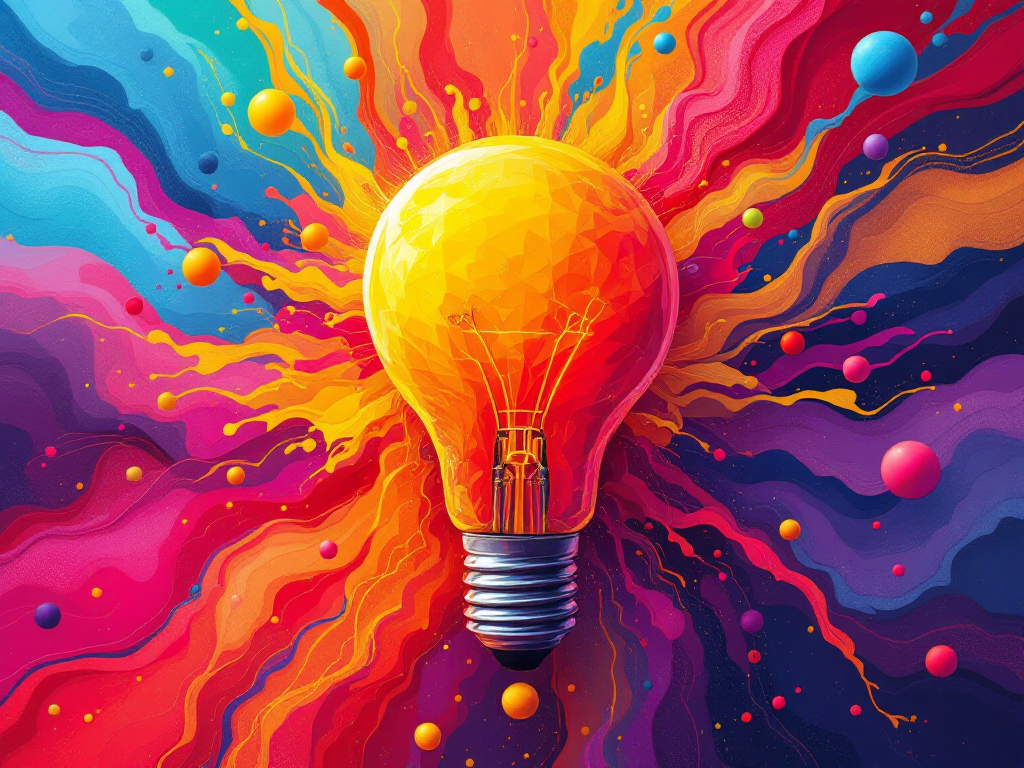 Striking image using bold and vivid colours to show the concept of having an idea

