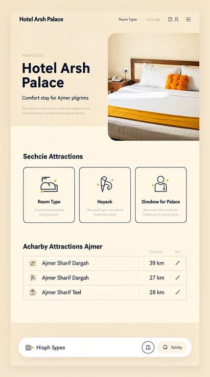 Hotel Arsh Palace — Mobile-First Sticky Simplicity Mockup