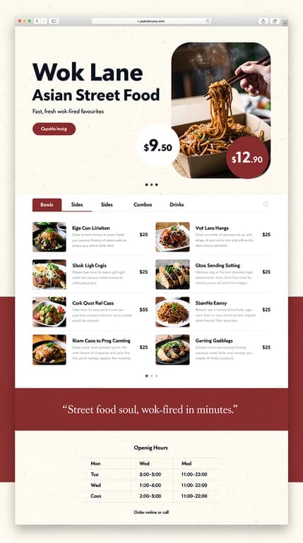 Wok Lane Editorial Website Mockup