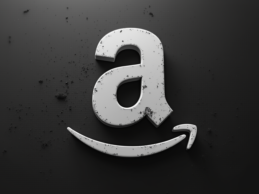 Amazon logo in grayscale