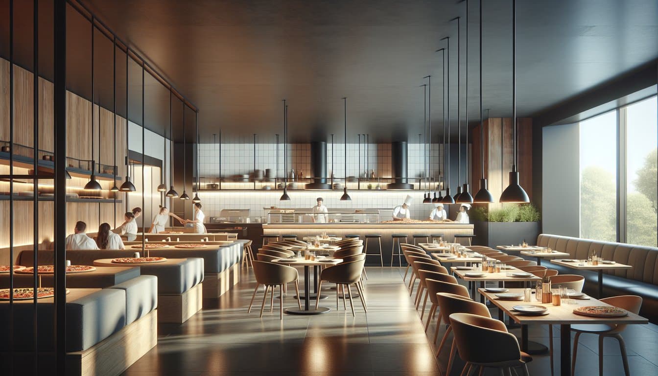 modern pizza restaurant with a