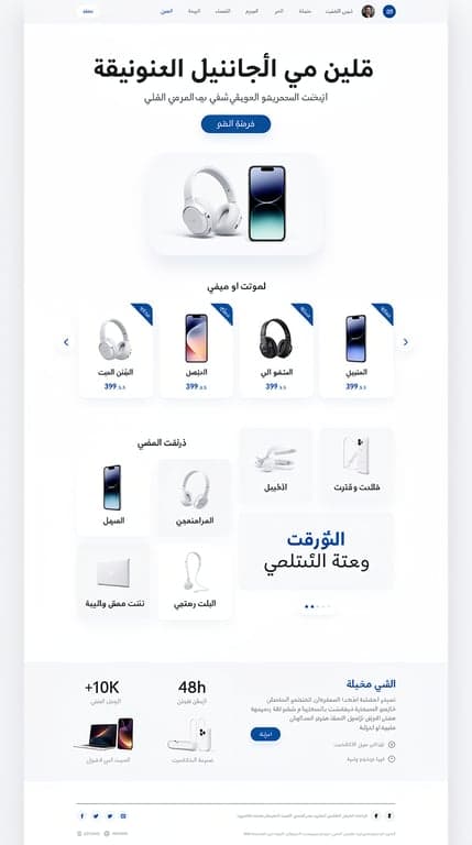 Arabic RTL Minimal Electronics Homepage
