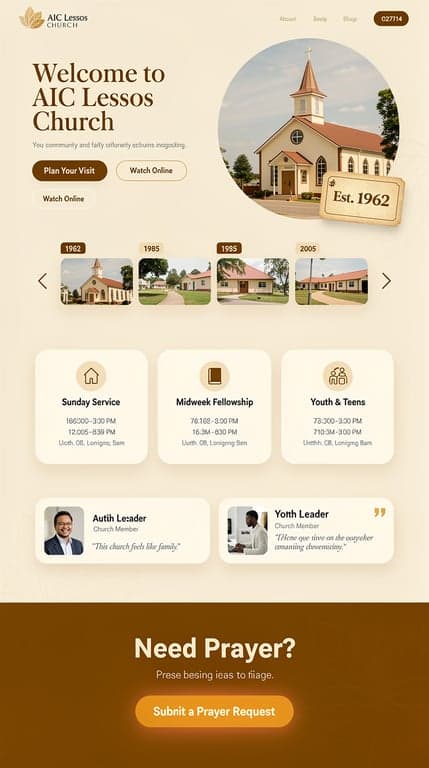 AIC Lessos Church Welcome Page