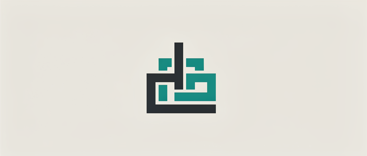 Minimal flat logo mark: Logo of a general contracting firm partner of Current & Co Electrical. Simple geometric vector style, at most two colors, plain light background, no text clutter.