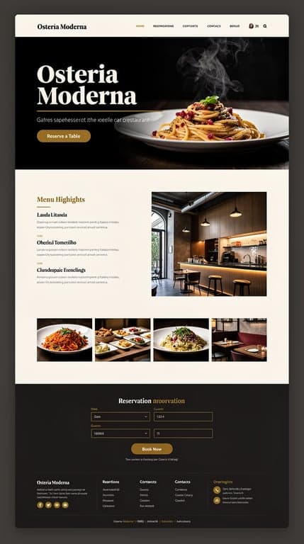 Osteria Moderna — Sleek Moody Italian Homepage