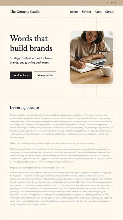 The Content Studio — Minimal Freelance Writer Portfolio
