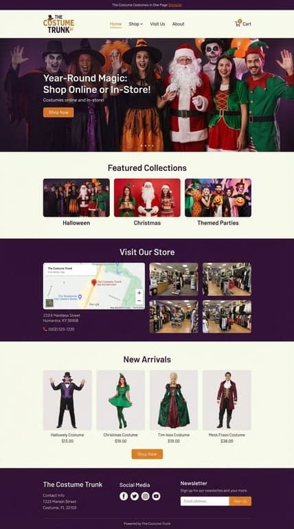 Move Visit Our Store Down a Section