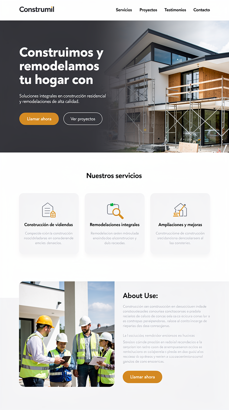 Construmil Homepage Mockup