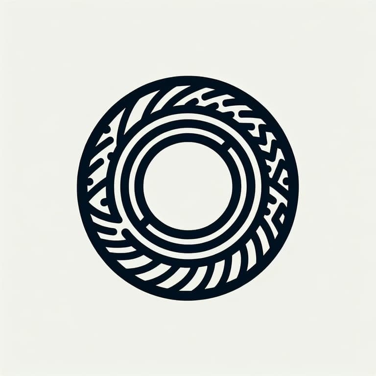 A simple logo of a tire, outline, flat, vector