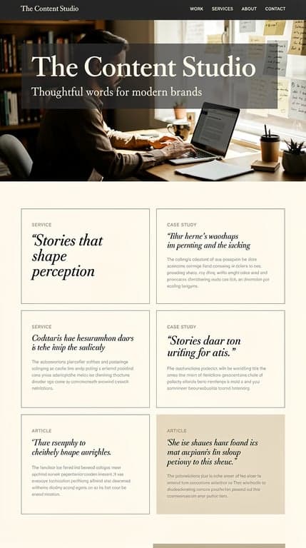 The Content Studio Editorial Homepage