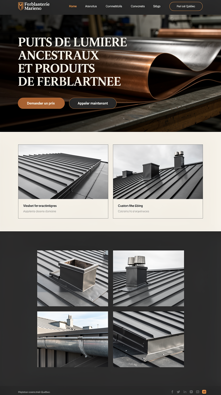 Ferblanterie Marieno — Industrial Sheet-Metal Website Homepage
