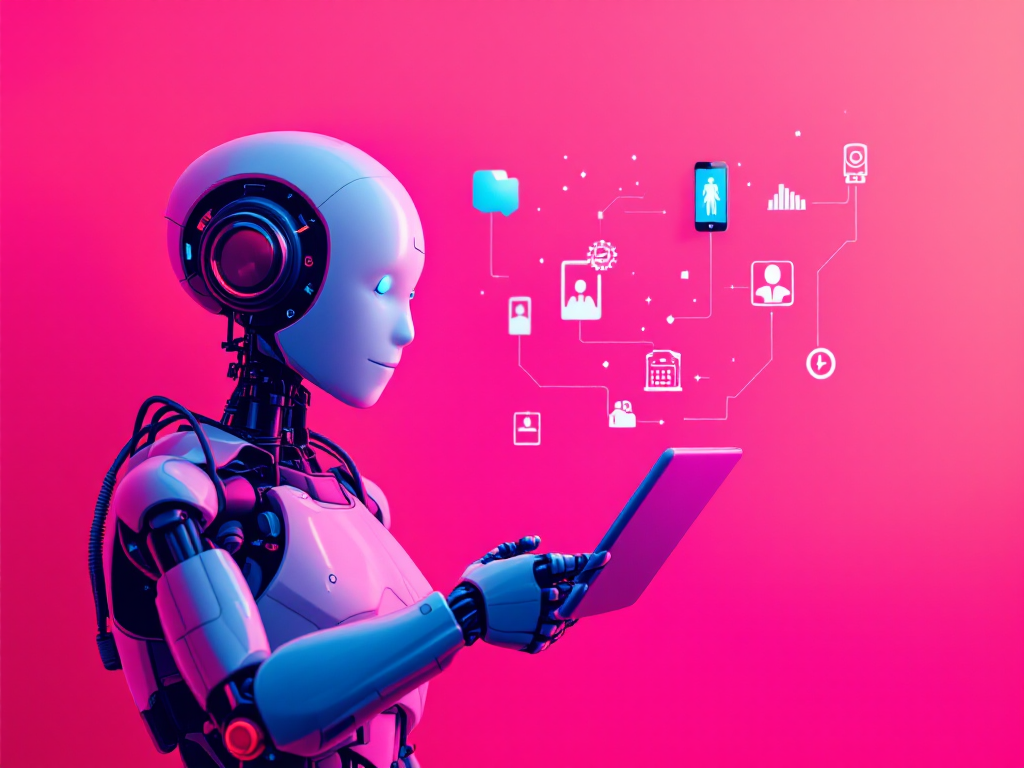 Striking image using bold and vivid colours to showthe concept of starting business with tecnlogy and more specifically ai
