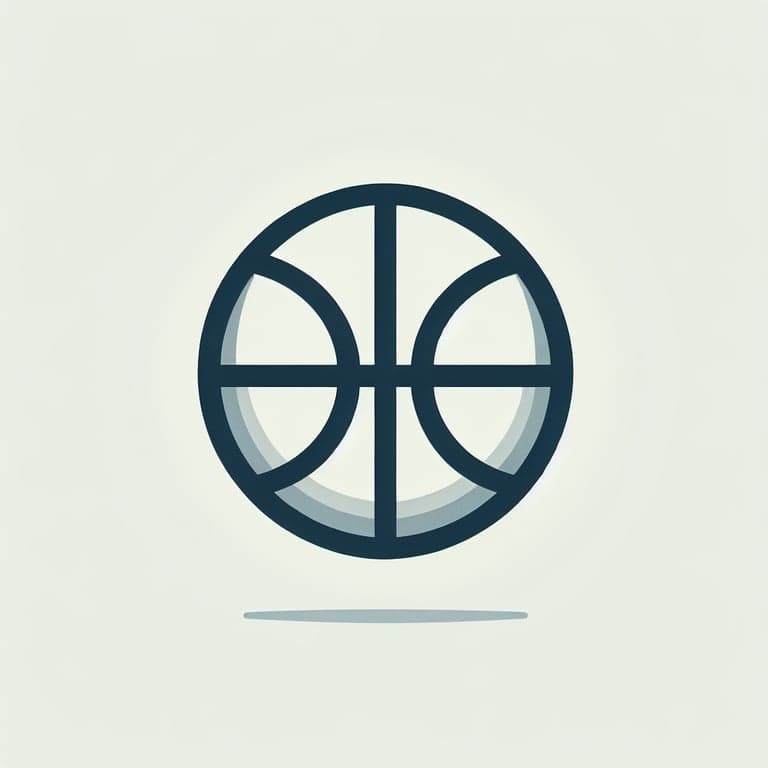 A simple logo of a basketball, outline, flat, vector
