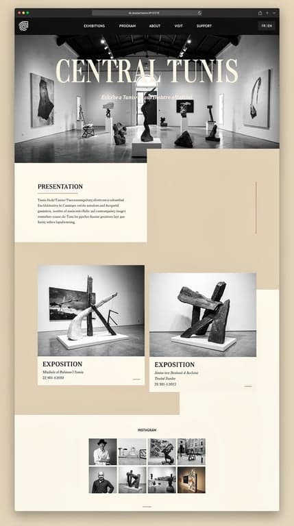 CENTRAL Tunis — Minimalist Editorial Homepage