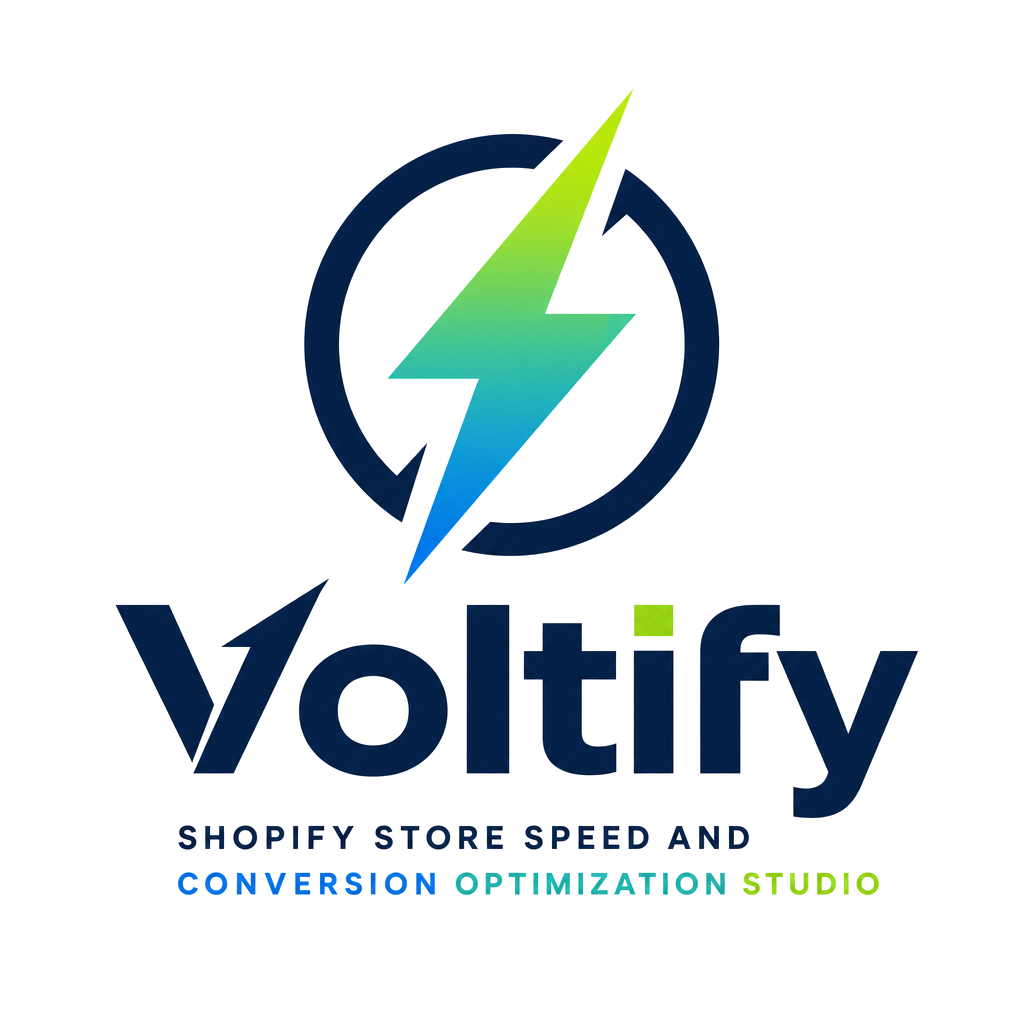 Voltify, Shopify store speed and conversion optimization studio, lightning bolt mark