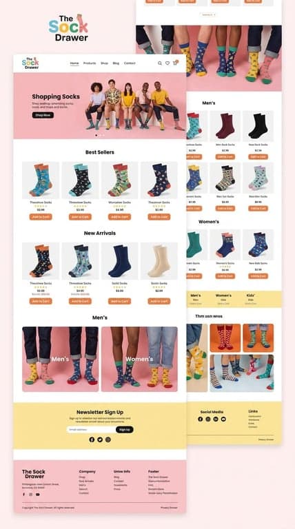 site for my shop that sells socks