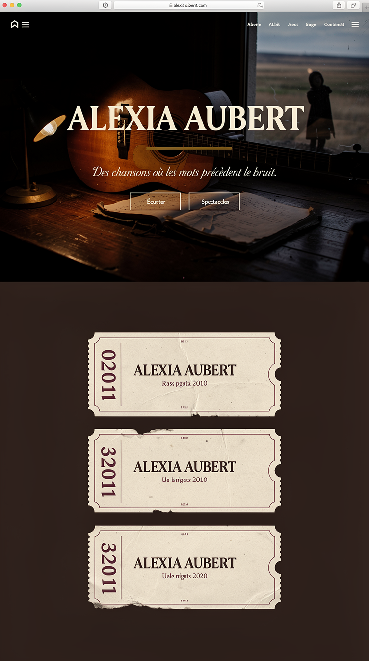 Lamp-Lit Guitar and Notebook — Alexia Aubert