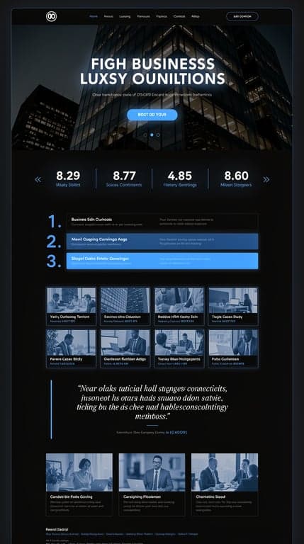 Midnight Blue Luxury Consulting Homepage Mockup