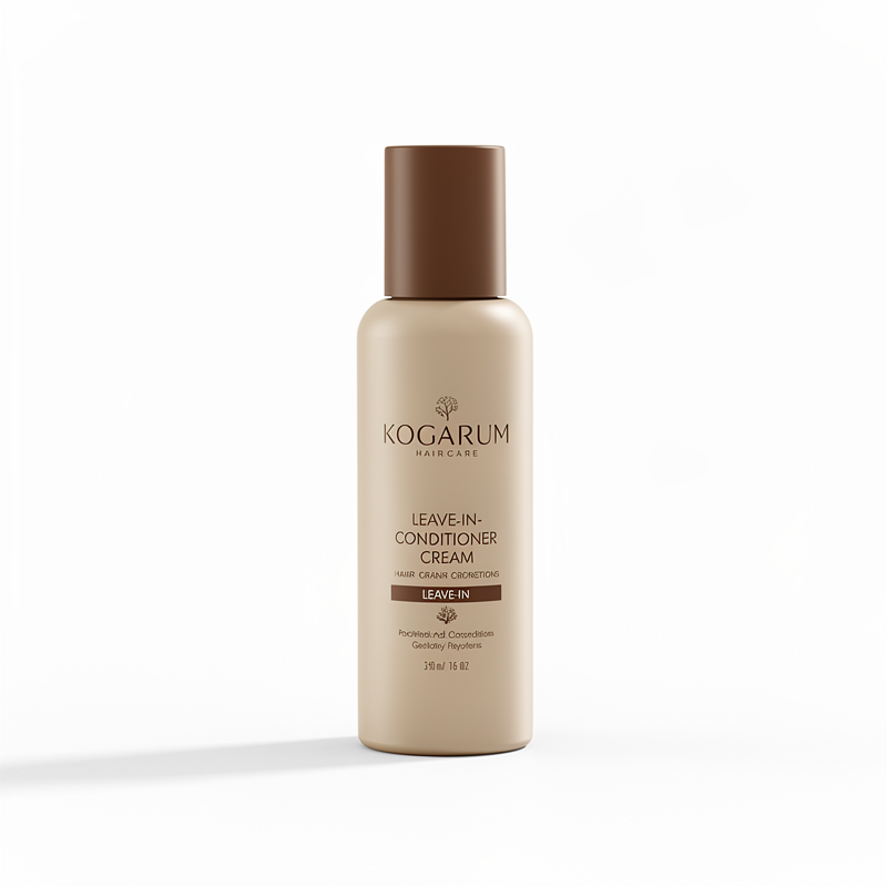 Beige and Brown Leave-In Conditioner Bottle