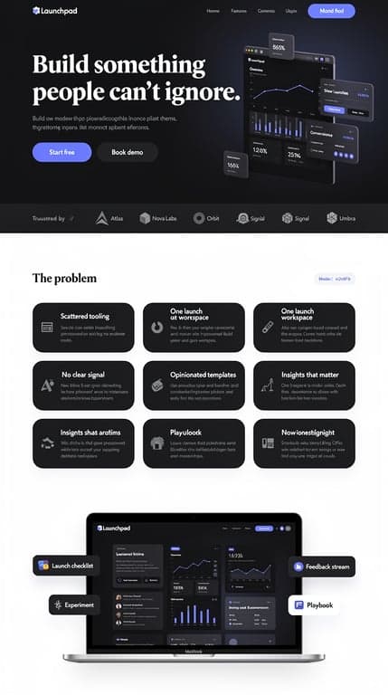 Launchpad Midnight SaaS Landing