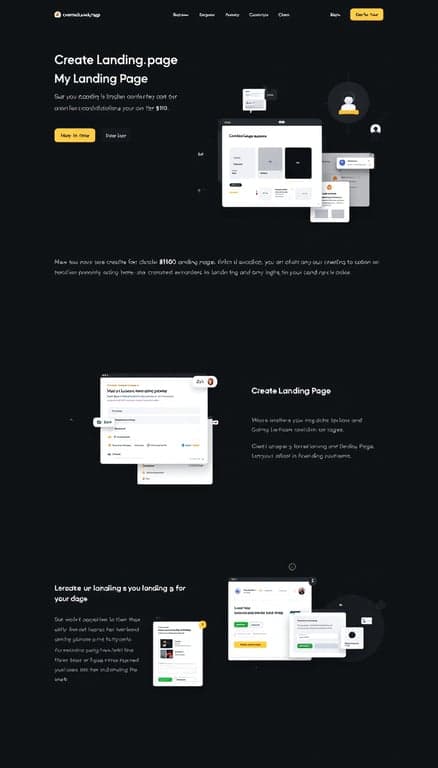 Design a clean, one-page website for "createlanding.page," showcasing my landing page creation services for $100. The layout should be simple, professional, and user-friendly.