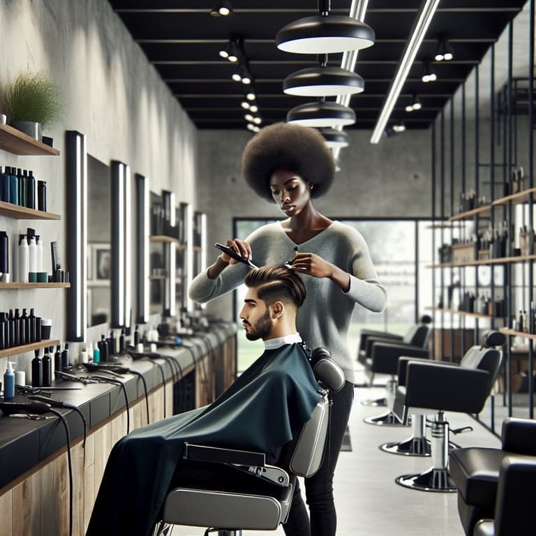 barber working with a