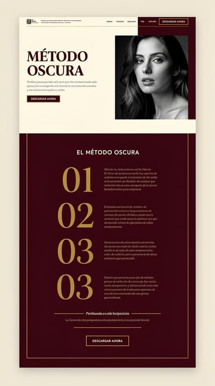 MÉTODO OSCURA Editorial Landing Page