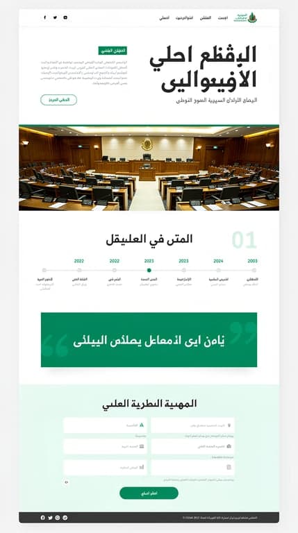 Arabic RTL Parliamentary Services Mockup