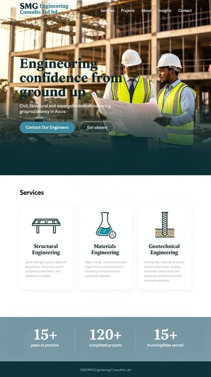 SMG Engineering Consults Ltd — Homepage Design