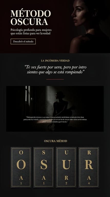 MÉTODO OSCURA — Dark Cinematic Ebook Landing Page