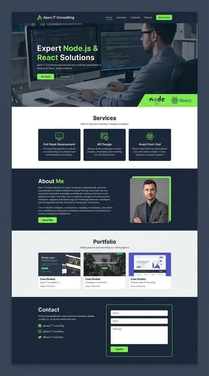site for my it consulting services. i work with nodejs and react