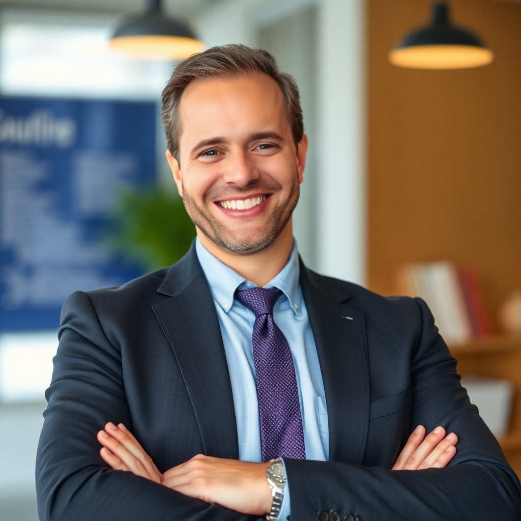 portrait of a business professional expressing satisfaction with our online business escrow services