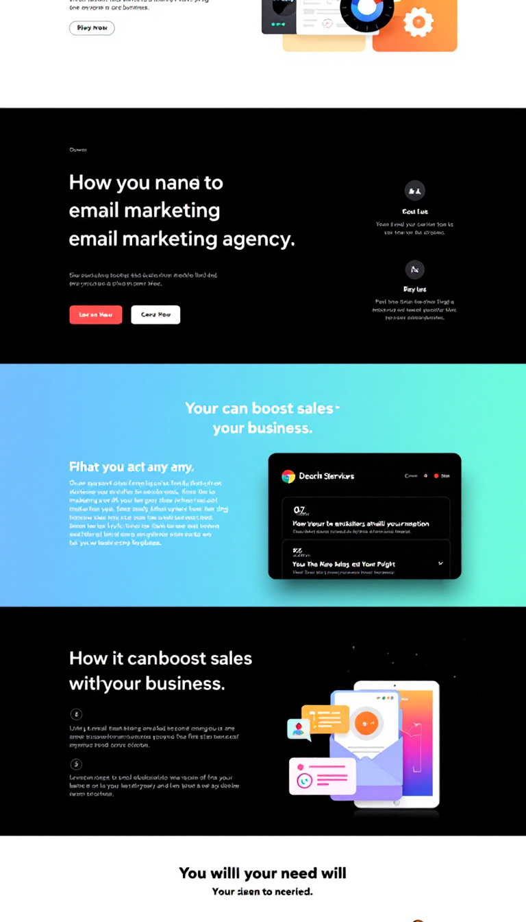 Design a simple and clean one-page website for an email marketing agency that highlights its diverse services and showcases how it can boost sales for any business.