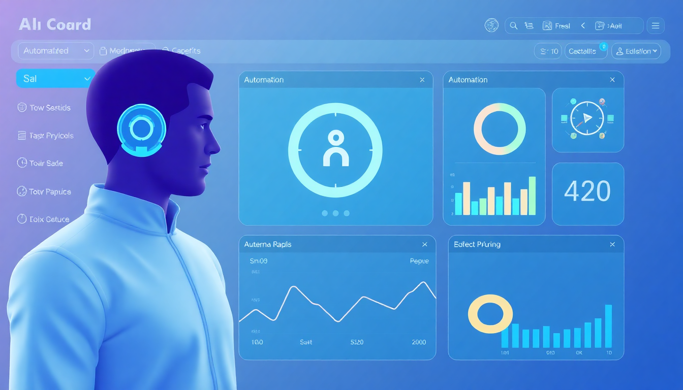 ai agent interface showing various automation capabilities and dashboard