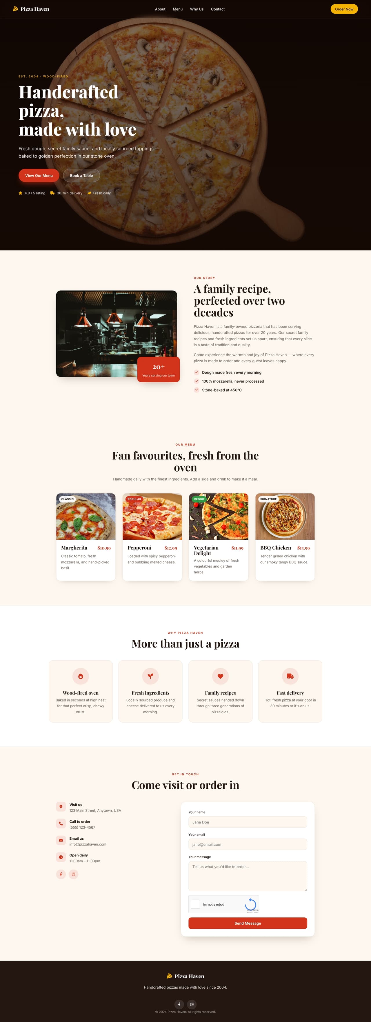 Pizza Haven - Delicious Handcrafted Pizzas