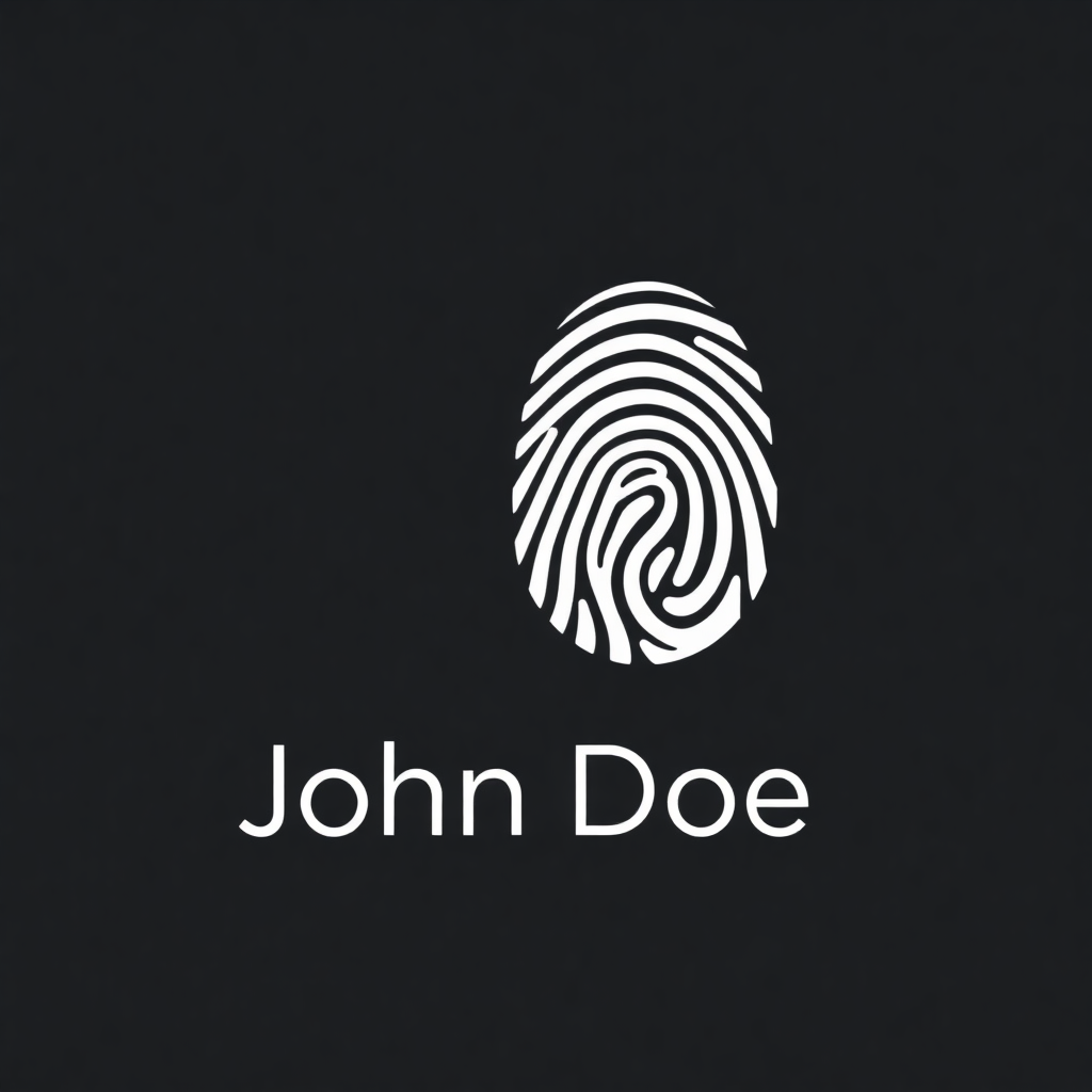 john doe it consulting logo with a fingerprint icon
