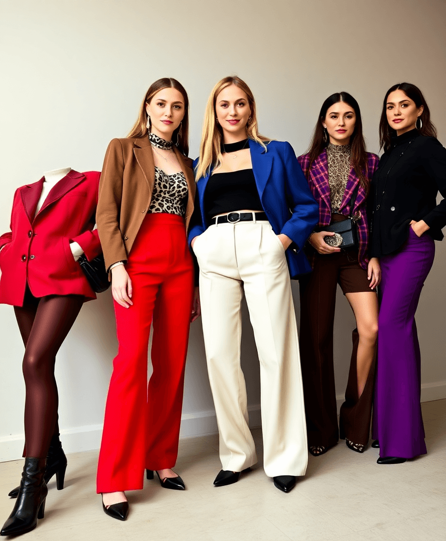 group of women wearing various stylish outfits from velvet vogue's new arrivals