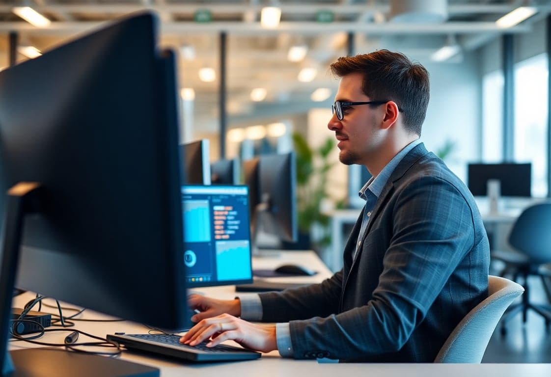 Tech Savvy Professional at Work