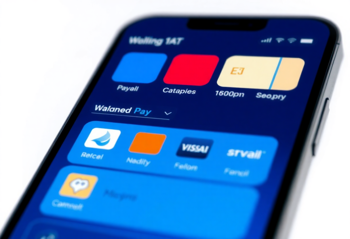 various payment options and wallet interface