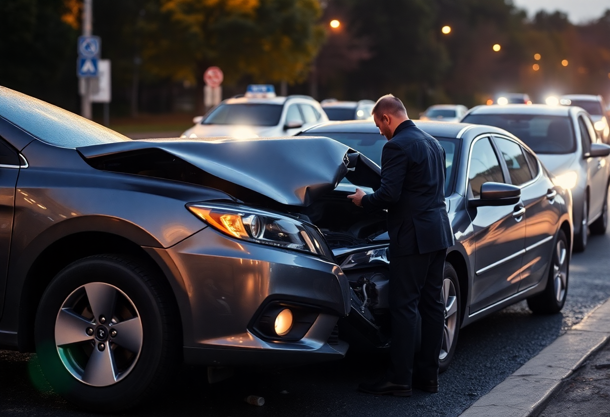 car accident scene representing auto accident cases