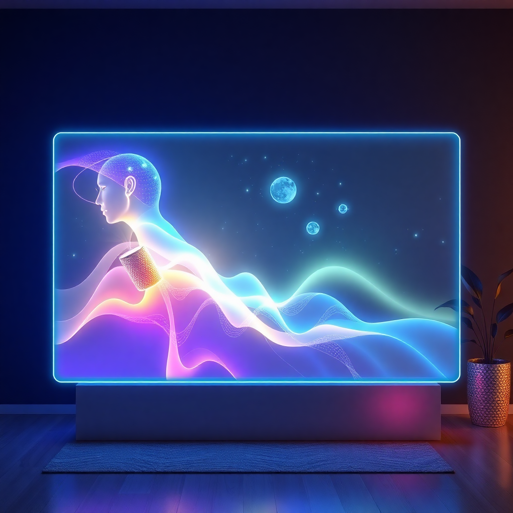 smart holographic display for futuristic home decor