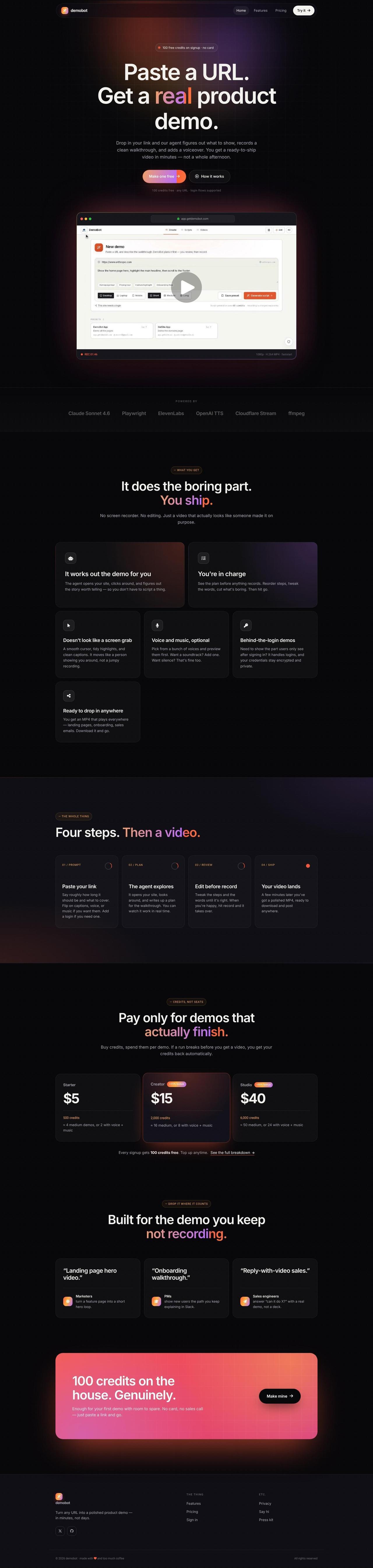 DemoBot: Turn Any URL Into a Polished Product Demo
