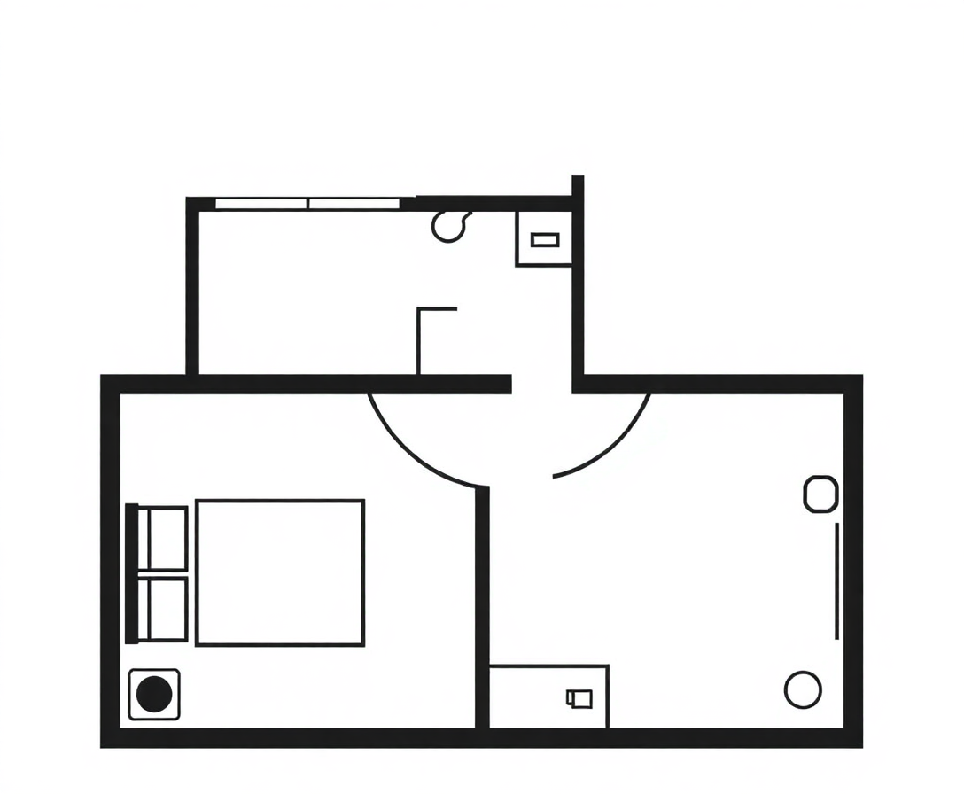 icon representing a two-bedroom apartment floor plan