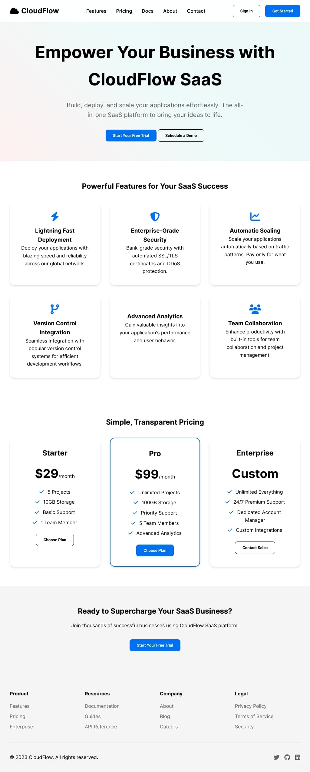 CloudFlow - Your Complete SaaS Platform