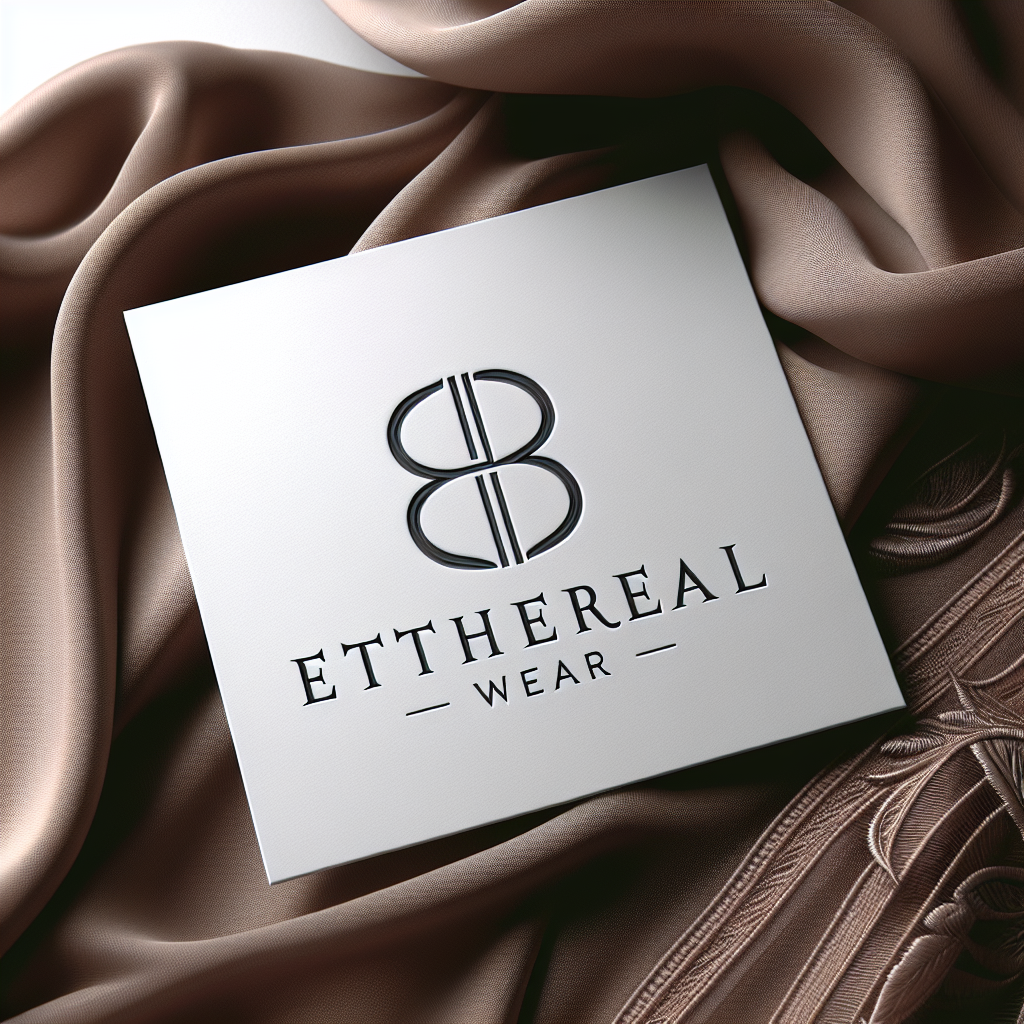 An elegant and sophisticated logo for a luxury fashion brand named 'Ethereal Wear'. The logo should be designed to be semi-transparent for use as a watermark, featuring refined typography and a sleek, minimalist design that embodies elegance and high fashion. The color palette should be muted and luxurious, emphasizing a sense of exclusivity and style.