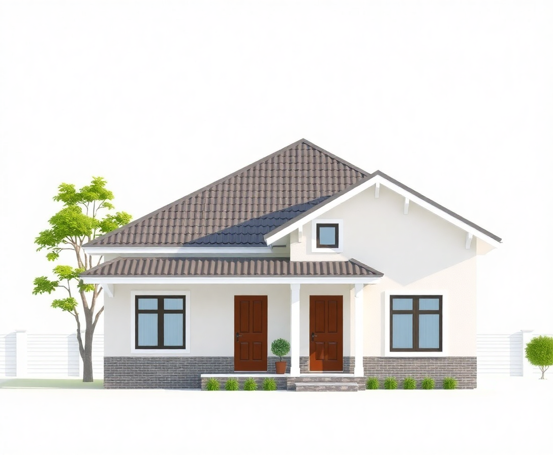 icon representing a two-bedroom house structural design